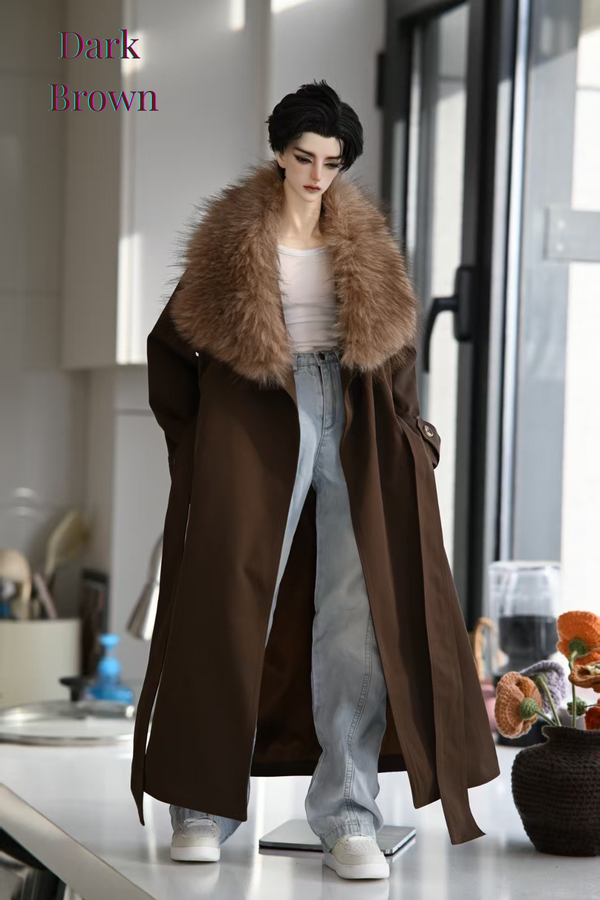 75cm boy Doll Long Trench Coat Outfit