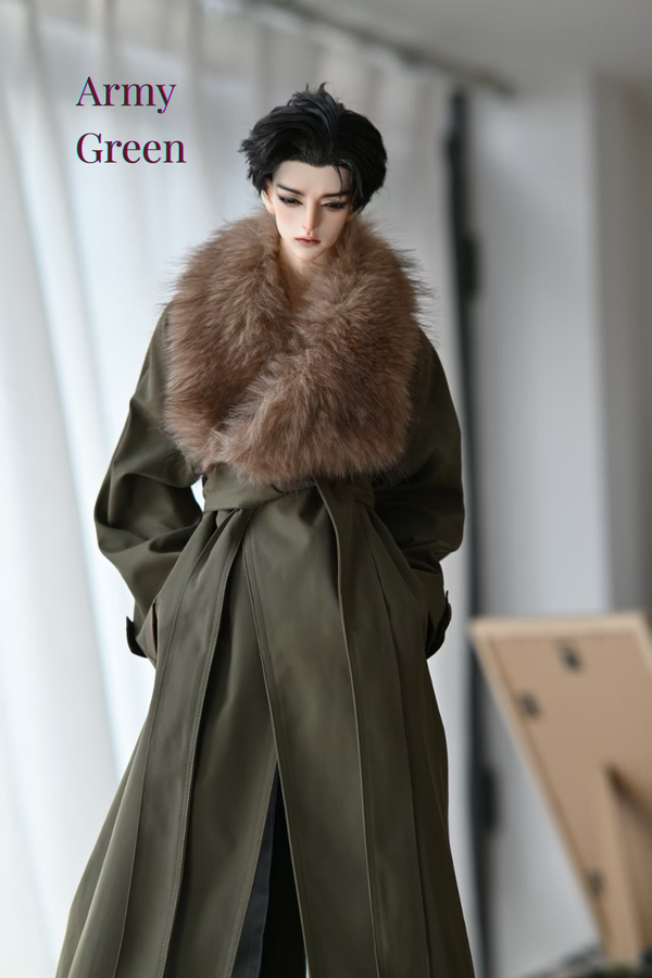 75cm boy Doll Long Trench Coat Outfit