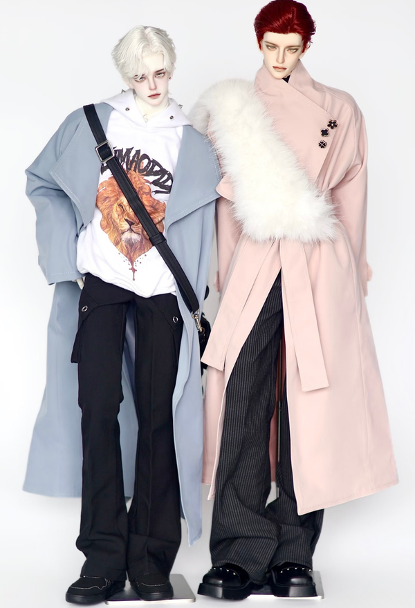 75cm boy Doll Long Trench Coat Outfit