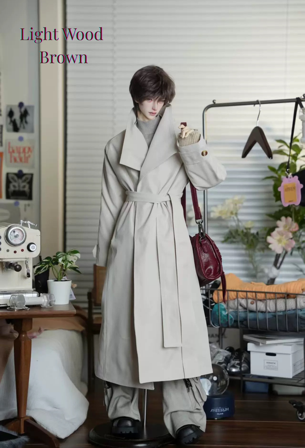 75cm boy Doll Long Trench Coat Outfit